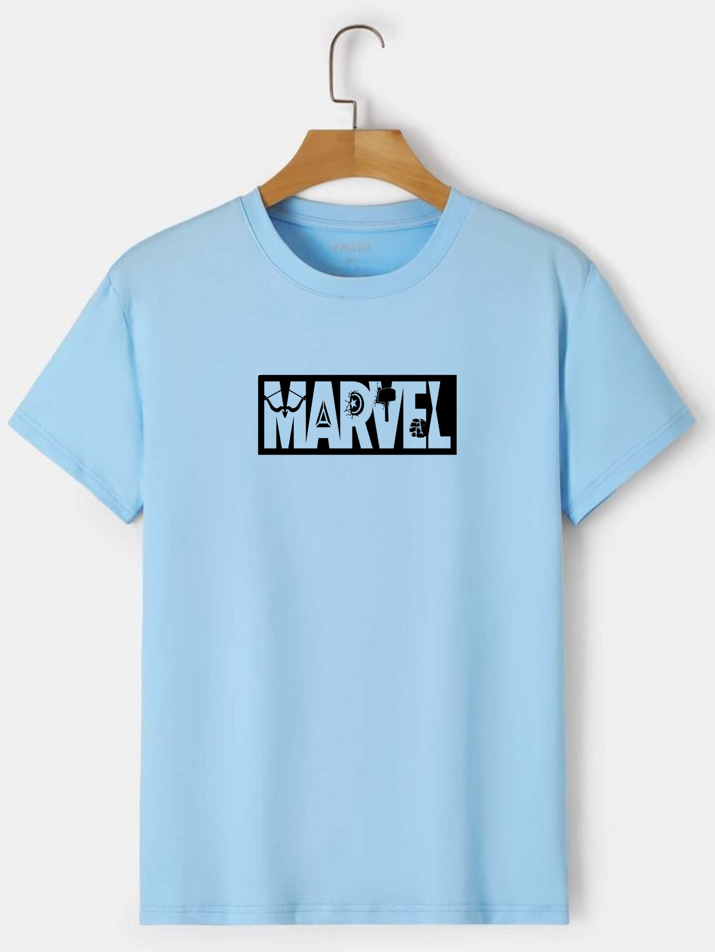 Marvel Heroes Graphic T-Shirt - Light Blue | Official Avengers Design