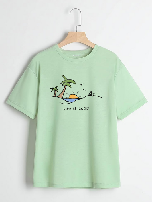 Life is Good™ Pastel Green Graphic T-Shirt